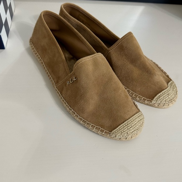 Ralph Lauren Cameryn Logo Plaque Espadrilles Size 7 Chestnut color - Picture 3 of 3
